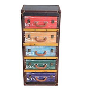 Chiffonnier façon valises colorées PUNO